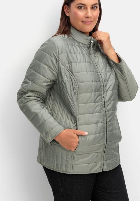 sheego Leicht wattierte Steppjacke mit Stehkragen - hellgrau sheego Exklusive Angebote