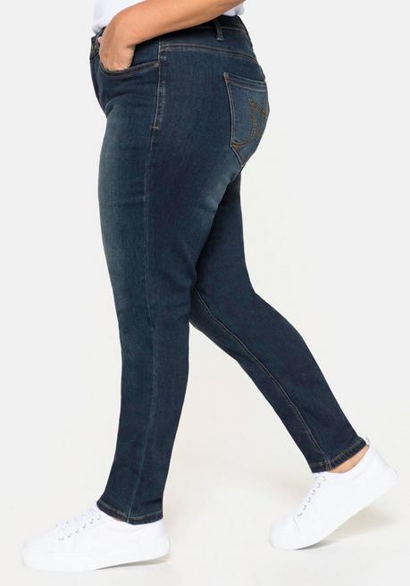 sheego Skinny Power-Stretch-Jeans in 5-Pocket-Form - dark blue Denim sheego Große Rabatte
