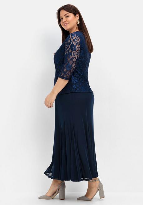 sheego Abendkleid mit floraler Spitze - marine sheego Saisonale Angebote