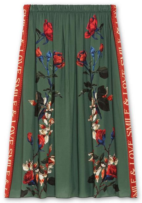 sheego loves miss goodlife Maxirock mit floralem Print, aus Viskose-Satin - grün bedruckt sheego Sonderangebote