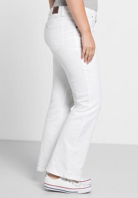 sheego Bootcut-Jeans in 5-Pocket-Form, mit Used-Effekten - white Denim sheego VIP-Rabatte