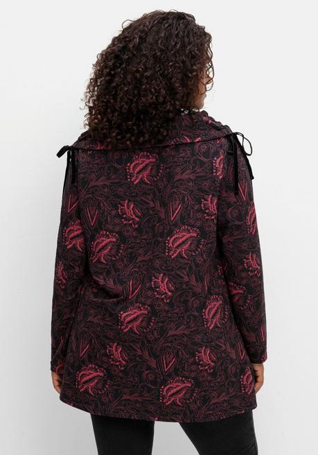 sheego by Joe Browns Sweatshirt in Longform mit weitem Kragen - beere gemustert sheego Begrenzte Freigabe