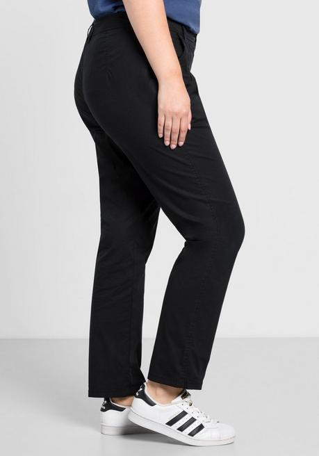 sheego Schmal zulaufende Chinohose mit Bundfalten - schwarz sheego Neueste Stile