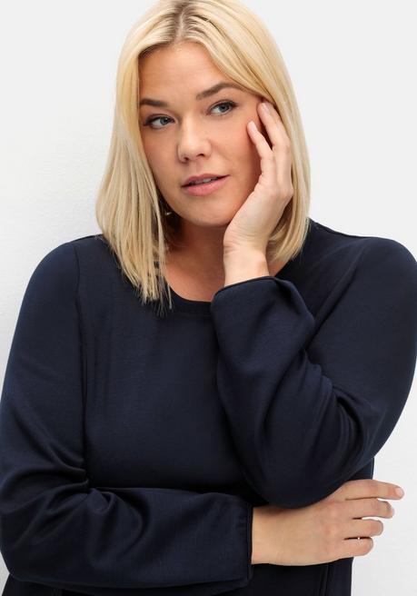 sheego Shirtkleid in schwerer Qualität, mit Raffung hinten - tiefblau sheego Letzte 2 Tage