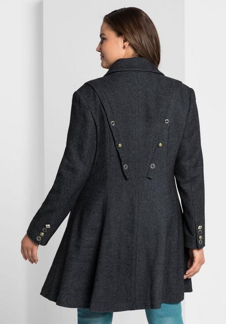 sheego by Joe Browns Kurzmantel im asymmetrischen Schnitt - schwarz-blau sheego Bis zu 65% Rabatt