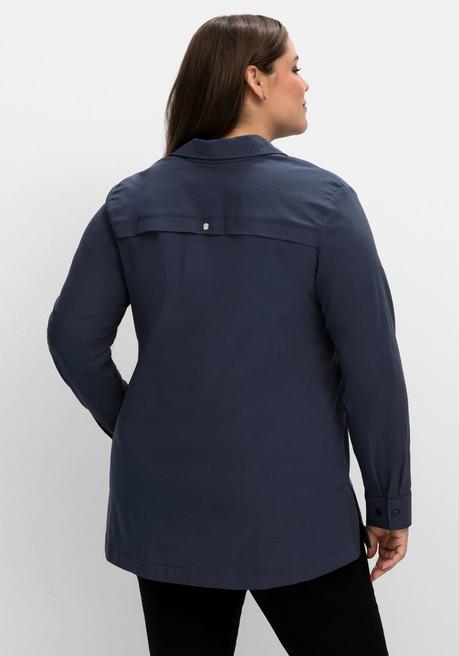 sheego Hemdbluse mit verdeckter Knopfleiste - nachtblau sheego Vierteljährliche Förderung