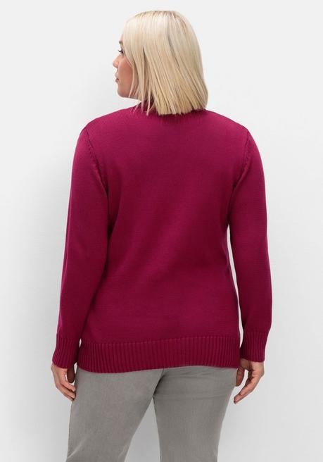 sheego Strickjacke mit V-Ausschnitt und Knöpfen, tailliert - fuchsia sheego Discount Store für neue Produkte
