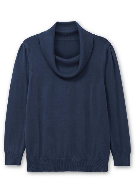 sheego Pullover mit weitem Wasserfall-Rollkragen - marine sheego 50% Rabatt mit kostenlosem Versand