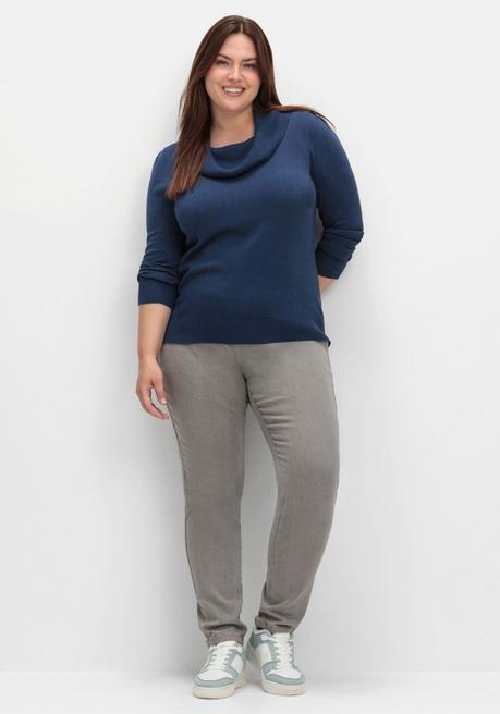 sheego Pullover mit weitem Wasserfall-Rollkragen - marine sheego 50% Rabatt mit kostenlosem Versand