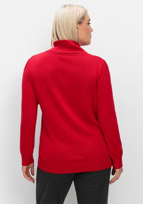 sheego Pullover mit weitem Wasserfall-Rollkragen - rot sheego Clearance-Verkauf