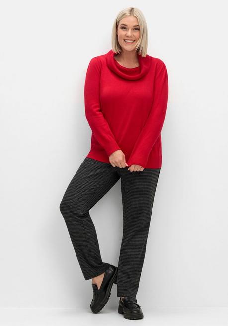 sheego Pullover mit weitem Wasserfall-Rollkragen - rot sheego Clearance-Verkauf
