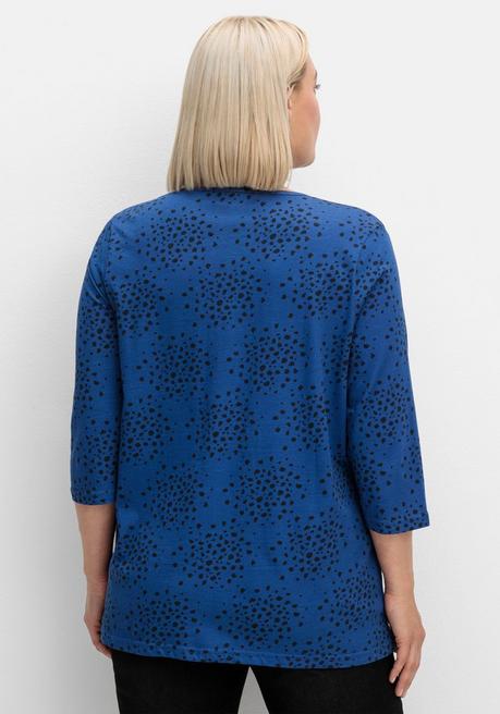 sheego 3/4-Arm-Shirt mit Konfetti-Print - blau gemustert sheego Speichern exportieren