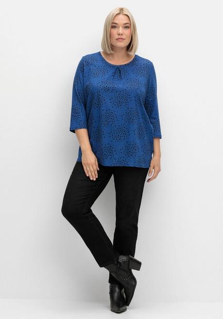 sheego 3/4-Arm-Shirt mit Konfetti-Print - blau gemustert sheego Speichern exportieren