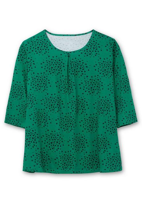 sheego 3/4-Arm-Shirt mit Konfetti-Print - tiefgrün gemustert sheego Black Friday Preise