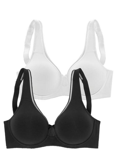 PETITE FLEUR Doppelpack Minimizer-BHs - weiß+schwarz sheego Angebote
