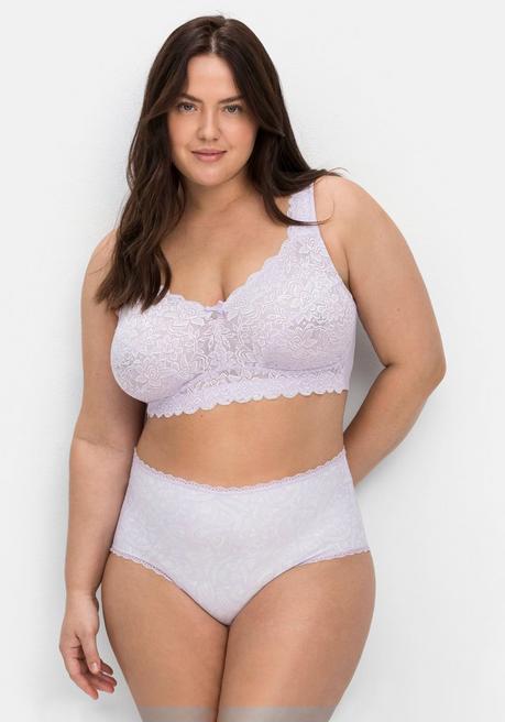 sheego BH ohne Bügel aus dekorativer Vollspitze - lavendel sheego Wochenangebot