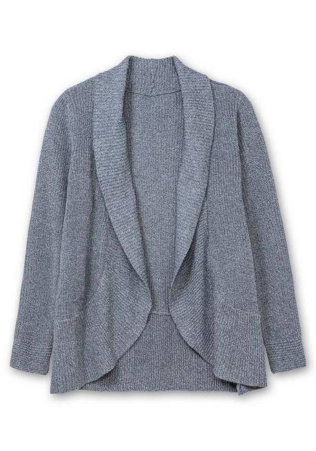 sheego Verschlusslose Strickjacke mit Schalkragen - rauchblau sheego Neueste Stile