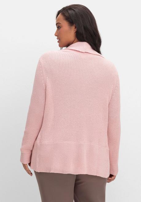 sheego Verschlusslose Strickjacke mit Schalkragen - rosenquartz sheego Letzter Tag