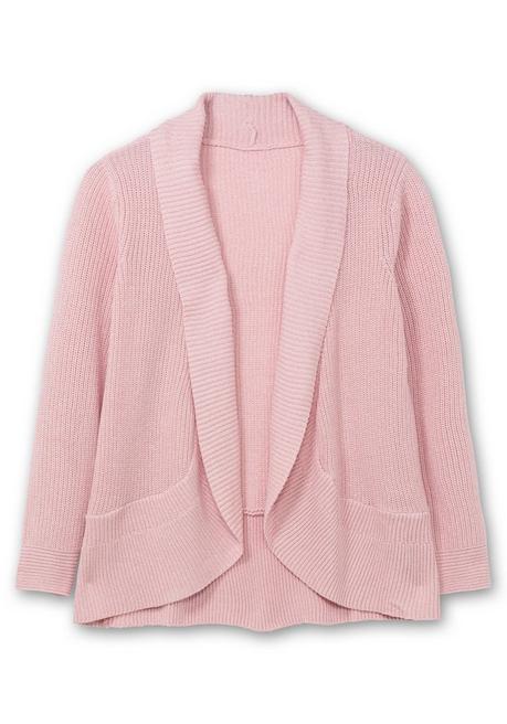 sheego Verschlusslose Strickjacke mit Schalkragen - rosenquartz sheego Letzter Tag