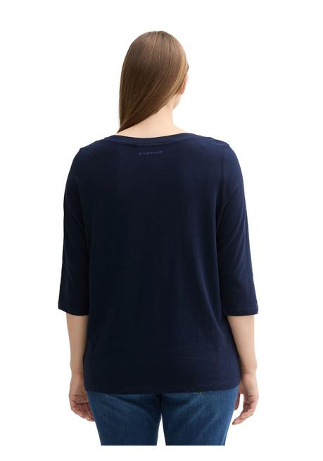 TOM TAILOR Plus 3/4-Arm-Shirt mit U-Boot-Ausschnitt - marine sheego Bis zu 65% Rabatt