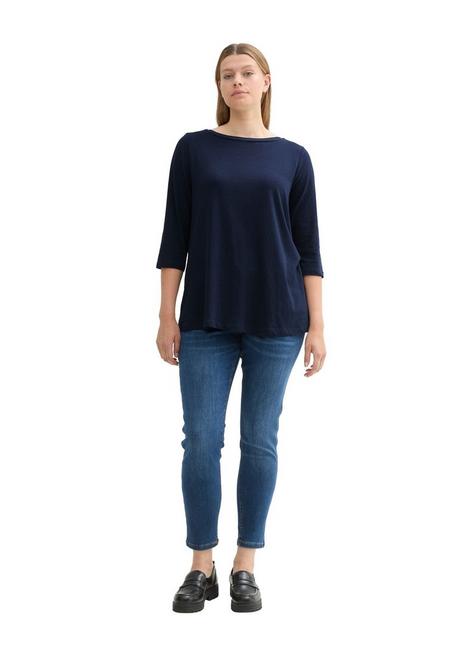 TOM TAILOR Plus 3/4-Arm-Shirt mit U-Boot-Ausschnitt - marine sheego Bis zu 65% Rabatt