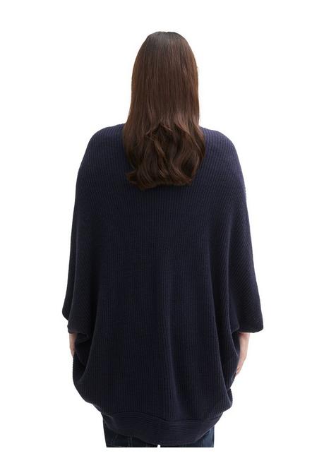 TOM TAILOR Plus Verschlussloses Strickcape in Zipfelform - marine sheego Nur für heute