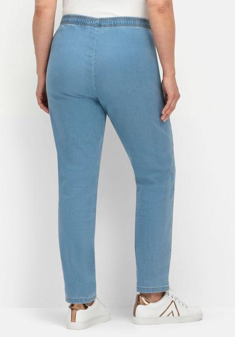 sheego Schmale Jeans mit Stretchbund, ohne Taschen - light blue Denim sheego Sonderangebot der Fabrik
