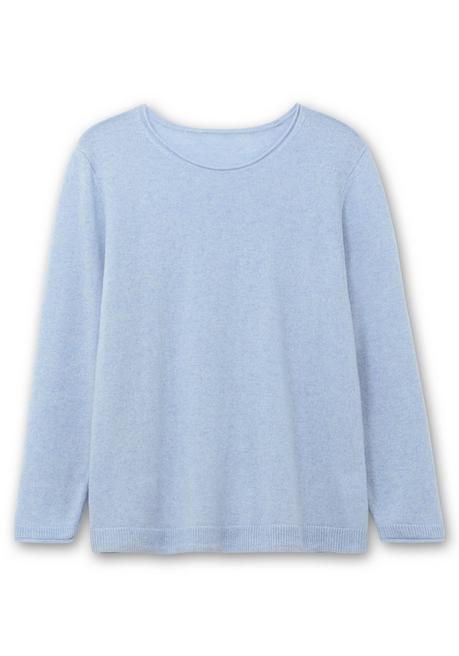 sheego Pullover aus reinem Kaschmir, mit Rollkanten - blau sheego Vierteljährliche Förderung