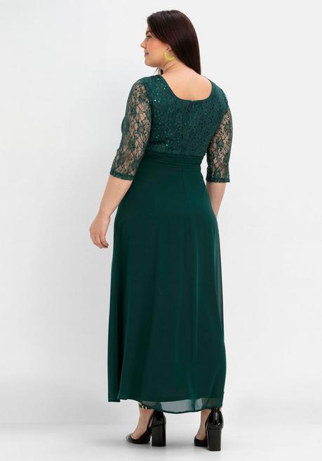 sheego Abendkleid mit floraler Spitze - tiefgrün sheego Discount Store für neue Produkte