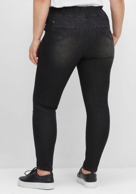 sheego Jeggings mit breitem Gummibund - black Denim sheego Riesige Rabatte