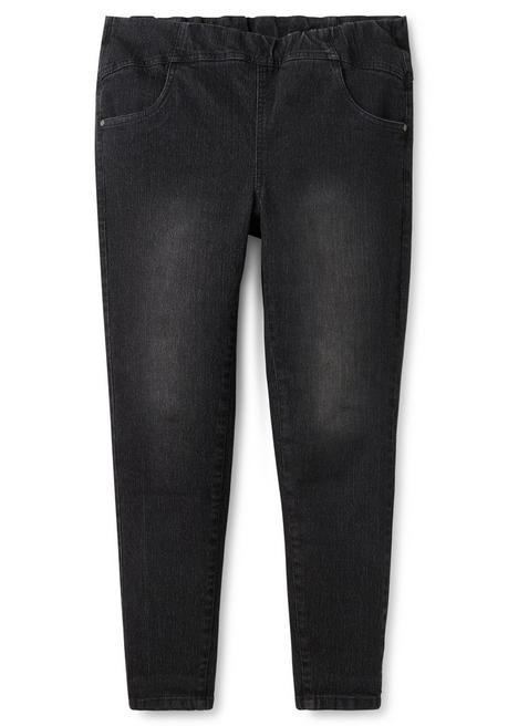 sheego Jeggings mit breitem Gummibund - black Denim sheego Riesige Rabatte