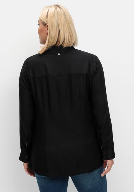 sheego Bluse aus weich fließendem Viskose-Twill - schwarz sheego Clearance-Verkauf