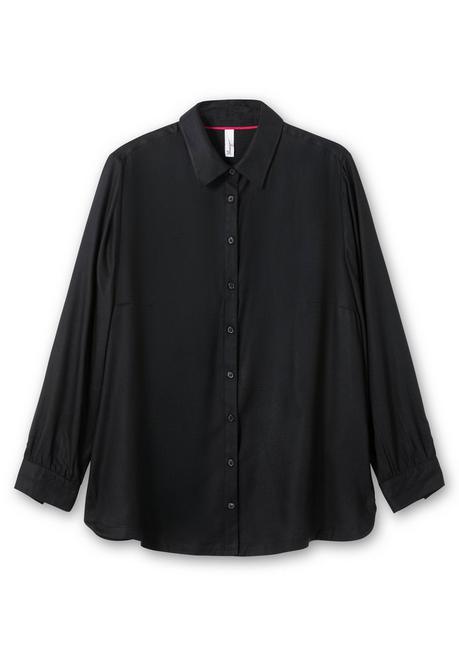 sheego Bluse aus weich fließendem Viskose-Twill - schwarz sheego Clearance-Verkauf