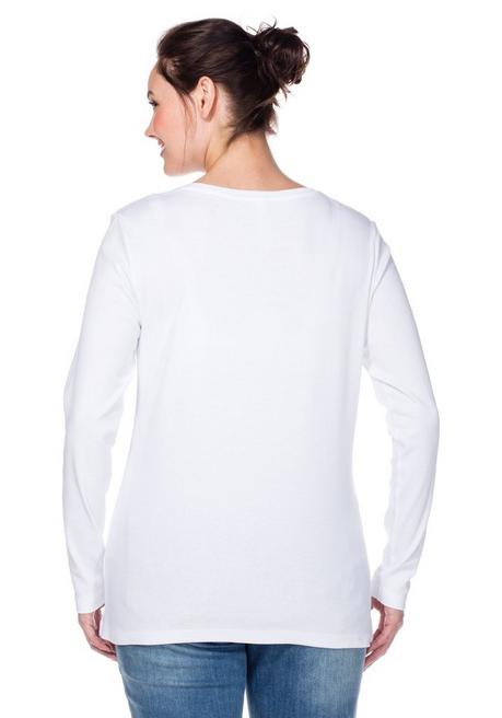sheego Langarmshirt mit Knopfleiste - weiß sheego Kostenloser Versand international