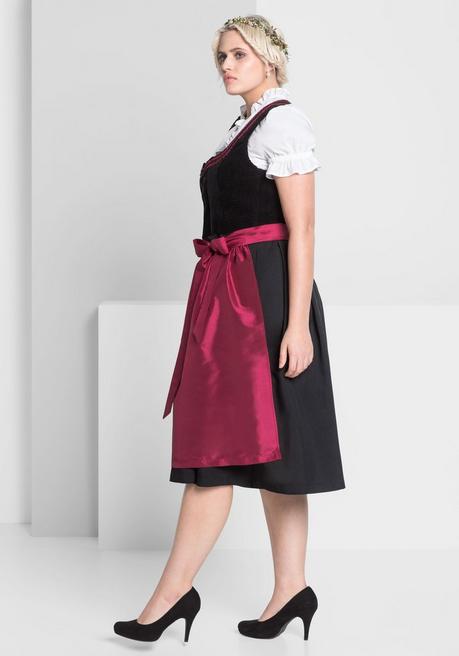 sheego Dirndl mit Schürze und Bluse 3tlg. - schwarz-rot sheego Fabrikladen