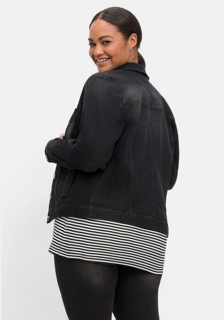 sheego Jeansjacke in leicht taillierter und verkürzter Form - black used Denim sheego Begrenzt auf 3 Tage