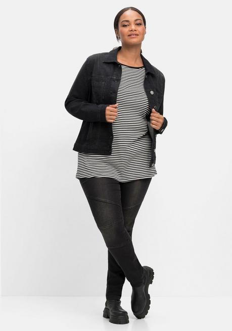 sheego Jeansjacke in leicht taillierter und verkürzter Form - black used Denim sheego Begrenzt auf 3 Tage