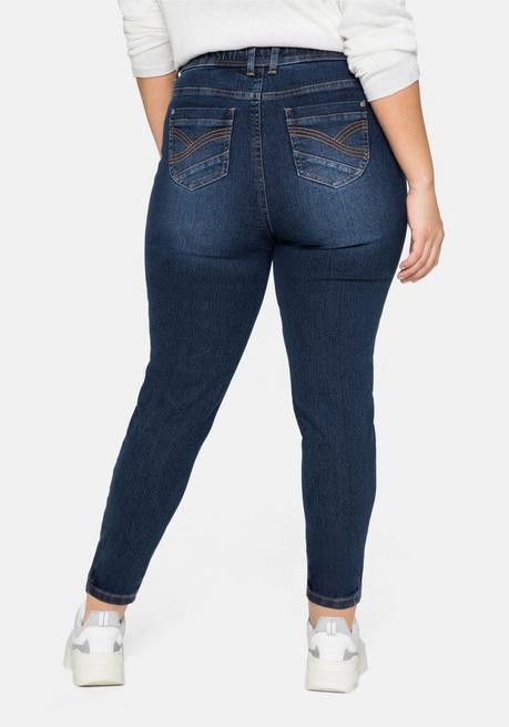 sheego Jeggings mit Gummibund und Gürtelschlaufen - dark blue Denim sheego Speichern exportieren