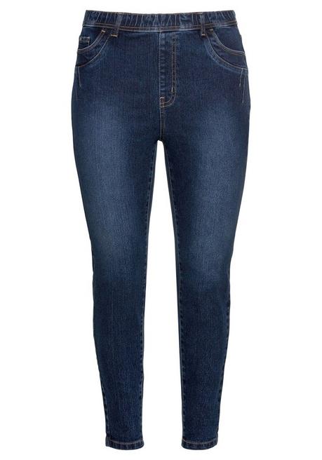 sheego Jeggings mit Gummibund und Gürtelschlaufen - dark blue Denim sheego Speichern exportieren