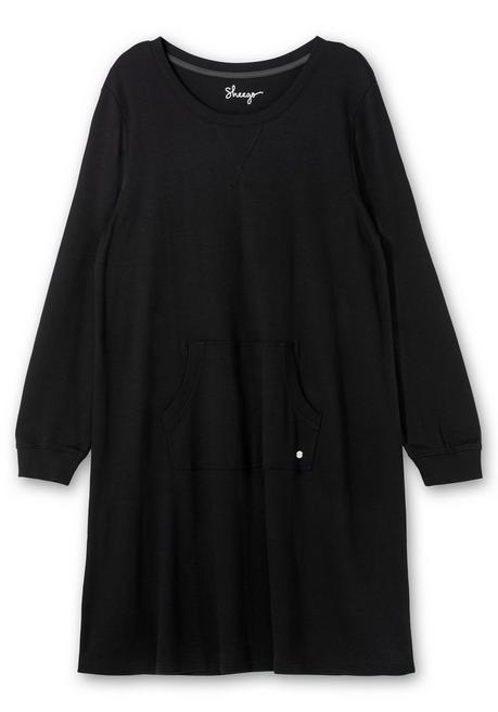 sheego Jerseykleid mit Kängurutasche, in leichter A-Linie - schwarz sheego 50% Rabatt für begrenzte Zeit