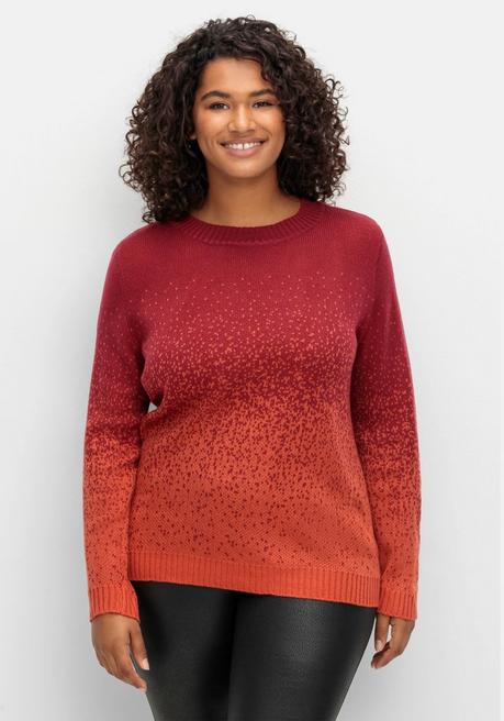 sheego Pullover im Jacquardstrick, mit Farbverlauf - rot gemustert sheego Outlet