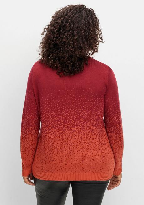sheego Pullover im Jacquardstrick, mit Farbverlauf - rot gemustert sheego Outlet