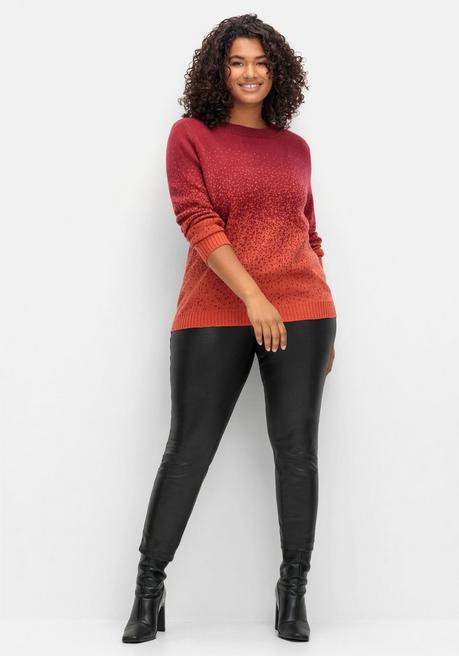 sheego Pullover im Jacquardstrick, mit Farbverlauf - rot gemustert sheego Outlet