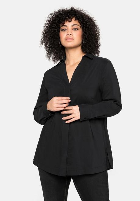sheego Hemdbluse mit verdeckter Knopfleiste - schwarz sheego Sonderangebot