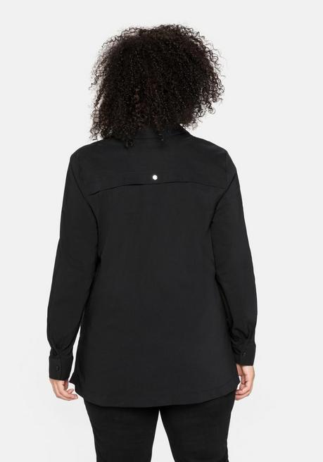 sheego Hemdbluse mit verdeckter Knopfleiste - schwarz sheego Sonderangebot