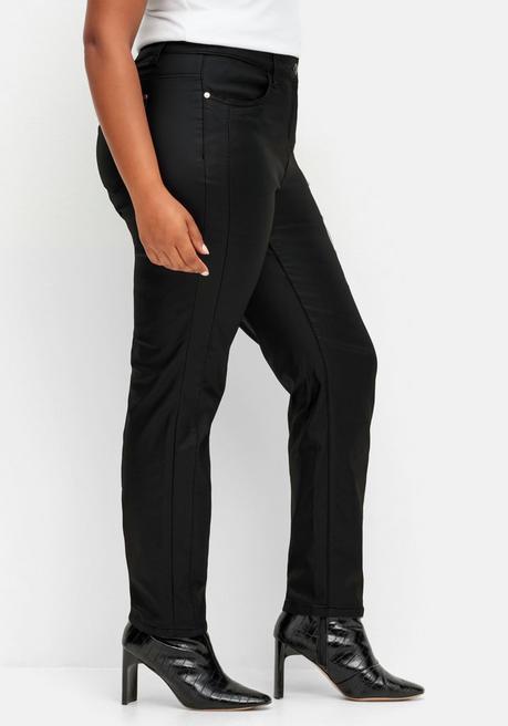 sheego Schmale beschichtete Thermohose, innen angeraut - schwarz sheego Günstig kaufen
