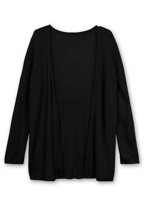 sheego Longstrickjacke in verschlussloser Form, in Rippstrick - schwarz sheego Großer Ausverkauf
