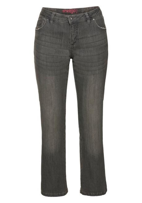 sheego Bootcut-Jeans in 5-Pocket-Form, mit Used-Effekten - grey Denim sheego Begrenztes Angebot