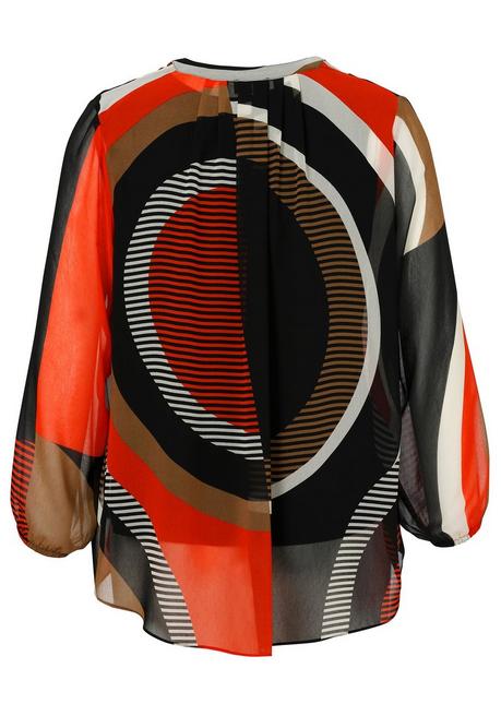 VIA APPIA DUE Chiffontunika mit Grafikprint und Zierreißverschluss - schwarz gemustert sheego Online Shopping