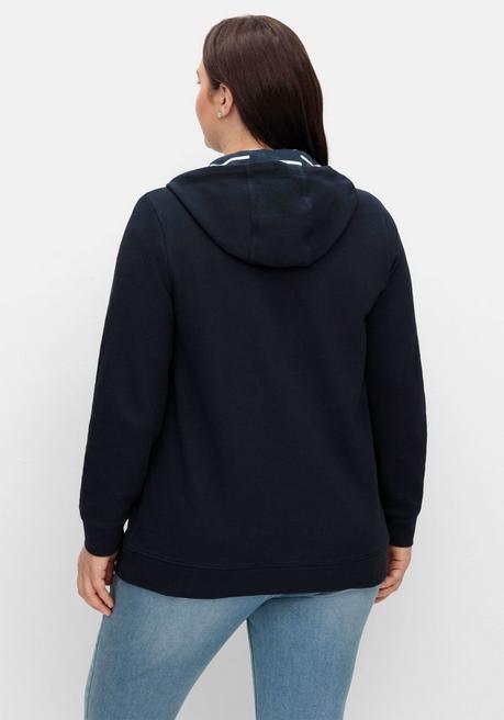 sheego Sweatjacke mit Kapuze, aus Waffelpiqué - nachtblau sheego Exklusivangebot